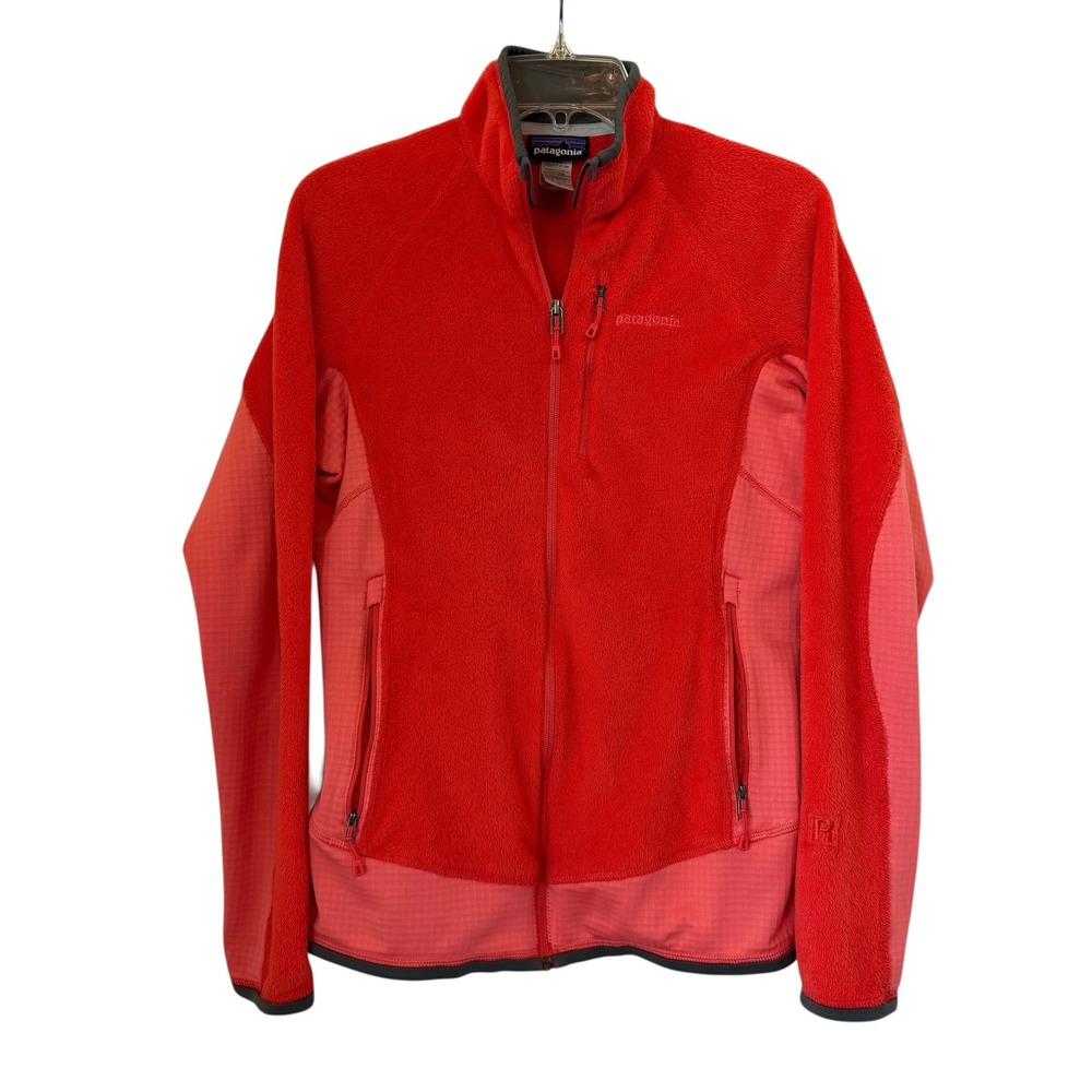 Patagonia R2 Fleece Jacket Women Medium Red Pink Polartec Thermal Full Zip 25148